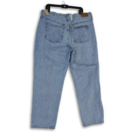 NWT Womens Blue Denim Light Wash 5-Pocket Design Straight Leg Jeans Size 33 alternative image
