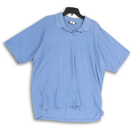 Mens Blue Spread Collar Short Sleeve Pullover Classic Polo T-Shirt Size XL
