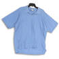 Mens Blue Spread Collar Short Sleeve Pullover Classic Polo T-Shirt Size XL image number 1