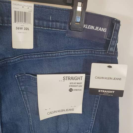 Calvin Klein Men Dark Blue Straight Jeans Sz W36 L32 NWT image number 5