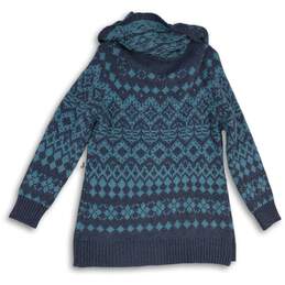 Ruff Hewn Womens Blue Fair Isle Cowl Neck Long Sleeve Pullover Sweater Size XL alternative image