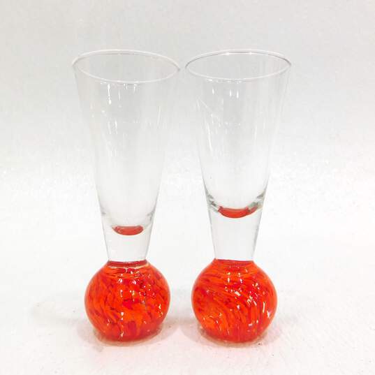Vintage Hand Blown Cordial Bubble Ball Shot Glasses Lot of 11 image number 11