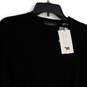 NWT Mens Black Crew Neck Long Sleeve Knitted Pullover Sweater Size Medium image number 3