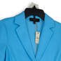 NWT Womens Blue Long Sleeve Noch Lapel Two Button Blazer Size M Petite image number 3