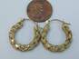 10K Yellow Gold Etched Cut Out Hoop Earrings 3.2g image number 4