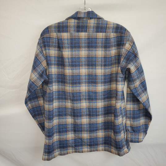Pendleton Woolen Mills Wool Blue Full Button Up Flannel Shirt Size M image number 2
