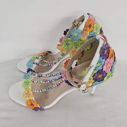 APEPAK Women's Sandals Pearl Lace Decoration Heels alternative image