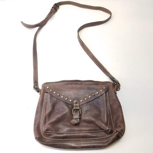 Patricia Nash Leather Avellino Crossbody Brown image number 1