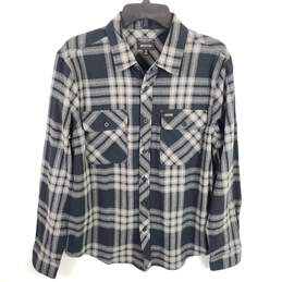 Brixton Men Black Plaid Flannel Button Up Shirt S NWT