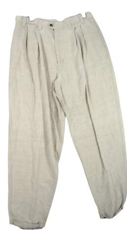 Men's White Pleated Front Straight Leg Casual Dress Pants Size 36X34