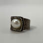 Designer Silpada 925 Sterling Silver Fresh Water Pearl Statement Ring image number 2