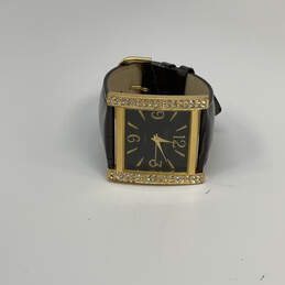 Designer Joan Rivers Gold-Tone Leather Strap Rhinestone Analog Wristwatch alternative image
