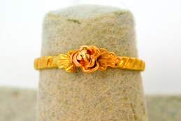 10K Yellow & Rose Gold Floral Etched Ring 1.1g alternative image