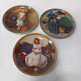 3pc Bundle of Edwin M Knowles Norman Rockwell Collectors Plates