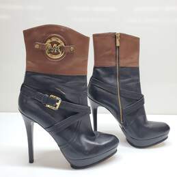 Michael Kors Women's  Black / Brown Stockard Heeled Bootie Size 10M alternative image