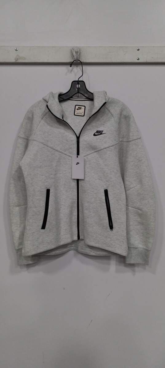 Nike Women's Light Gray Heather Full Zip Hooded Jacket Size S NWT image number 1