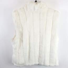 Unbranded Women White Faux Fur Vest M/L alternative image