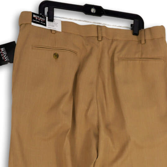 NWT Mens Brown Flat Front Slash Pockets Straight Leg Dress Pants Size 40 M image number 4