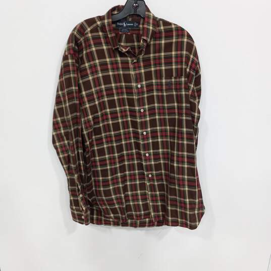 Ralph Lauren Brown/Red/Green Plaid Button Up Size M image number 1