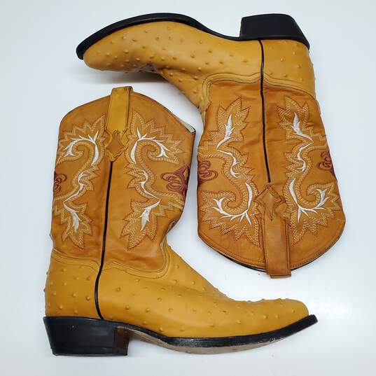 La Sierra Y Ostrich Western Coby Boots Size 10 image number 3