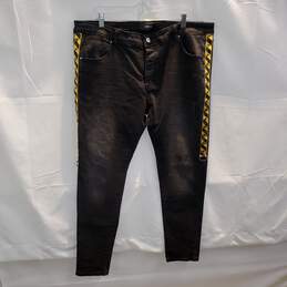 Amiri Black Distressed Lightning Bolt Jeans Size 40