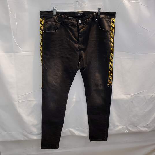 Amiri Black Distressed Lightning Bolt Jeans Size 40 image number 1