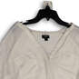 Womens White Button Front Pockets 3/4 Sleeve Pullover Blouse Top Size 0 image number 2