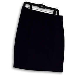 Womens Blue Regular Fit Flat Front Back Zip Straight & Pencil Skirt Size 8