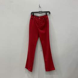 Womens Red Dark Wash Mid Rise 5 Pockets Jegging Jeans Size 34