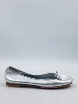 Authentic Prada Silver Ballet Flats W 5.5