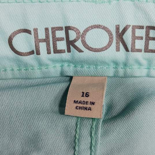 Cherokee Juniors Mint Skinny Jeans w/ Lace Ankle Accents Size 16 image number 4