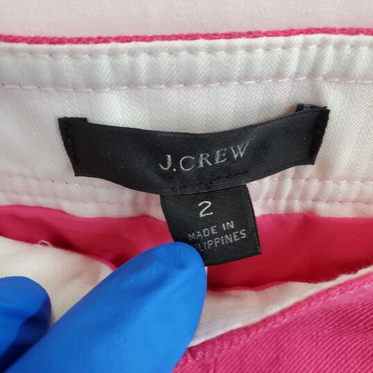 J. Crew Hot Pink Linen Blend Straight Leg Pants WM Size 2 NWT image number 3
