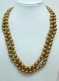 Heidi Daus Goldtone Icy Colorful Rhinestones Toggle Golden Faux Pearls Beaded Multi Strand Statement Necklace 127.3g image number 1