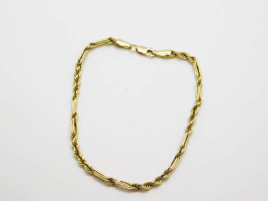 14K Yellow Gold Fancy Mixed Chain Bracelet 2.6g image number 1