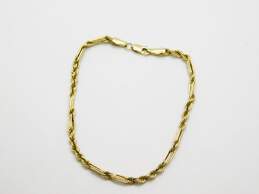 14K Yellow Gold Fancy Mixed Chain Bracelet 2.6g