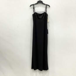 NWT Womens Black Square Neck Sleeveless Back Zip Maxi Dress Size 11/12