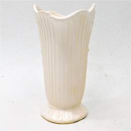 Vintage Roseville Pottery White Art Deco Flower Vase Home Decor alternative image