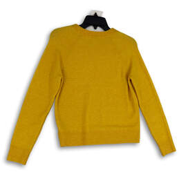 Womens Yellow Knitted Long Sleeve Crew Neck Pullover Sweater Size XXS alternative image