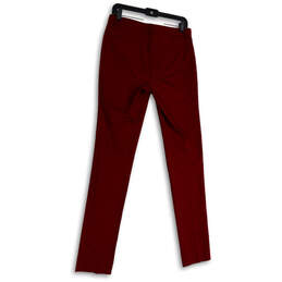 Womens Red Pockets Regular Fit Skinny Leg Flat Front Dress Pants Size 6 alternative image