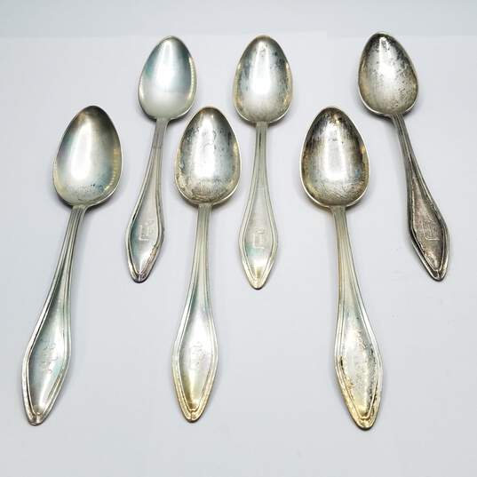 Unbranded Sterling Silver 6in Vintage Spoon Bundle 6pcs 125.2g image number 1