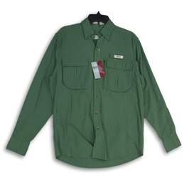 NWT Gander Mountain Mens Green Collared Long Sleeve Button-Up Shirt Size Small