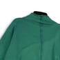 Womens Green Long Sleeve Collared Cropped Pullover Sweatshirt Size Medium image number 4