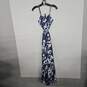 ABERCROMBIE & FITCH Blue White Cut Out Open Back Sleeveless Maxi Dress image number 1