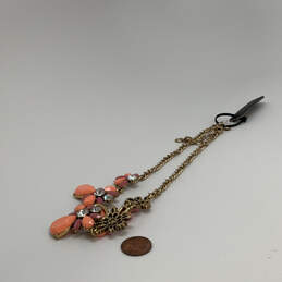 NWT Designer J. Crew Gold-Tone Pink Rhinestone Floral Statement Necklace