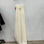 NWT Womens Ivory Chiffon Strapless Crinkle Sheath Wedding Dress Size 10 image number 2