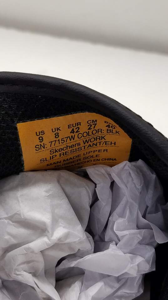 Skechers Work Men's Wide Fit Black Slip On Shoes with Memory Foam Sz. 9 (NIB) image number 7