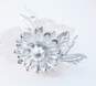 Vintage Coro Silver Tone Necklace Fashion Floral Brooch & Aurora Borealis Rhinestone Clip On Earrings 89.1g image number 2