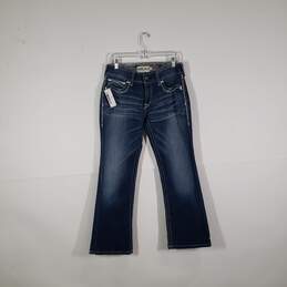 Womens 5 Pockets Design Real Denim Medium Wash Bootcut Leg Jeans Size 31S
