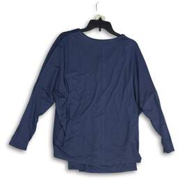 NWT White House Black Market Womens Blue Long Sleeve V-Neck Blouse Top Size M alternative image