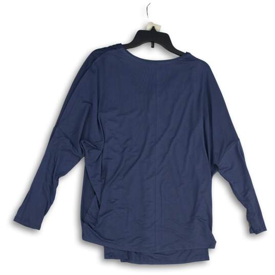 NWT White House Black Market Womens Blue Long Sleeve V-Neck Blouse Top Size M image number 2